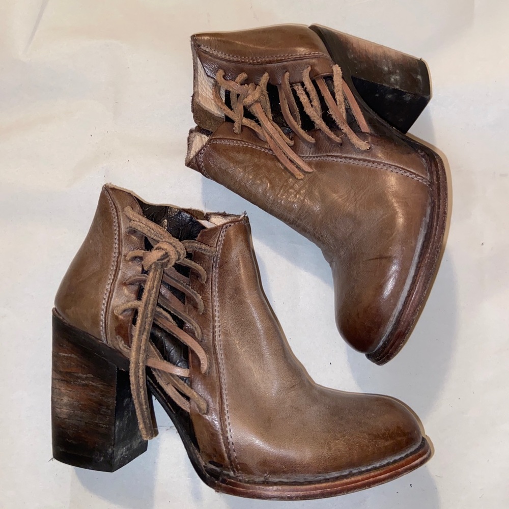 Freebird by Steven booties tan, cognac, rust brown- brand new, never worn!!